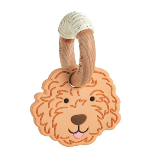 Mud Pie Dog Breed Baby Teethers | Silicone & Beechwood Puppy Toy