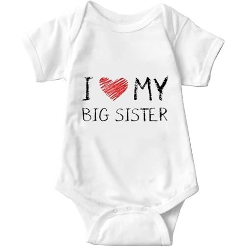 I Love My Big Sister Baby Girls Boys Bodysuit Newborn Clothes Short Sleeve Infant Romper