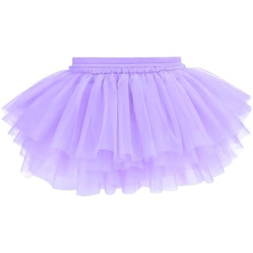 Baby Girls Soft Fluffy Tutu Skirt with Diaper Cover, Tulle Dress Skirt 3 Layers Soft for Newborn,Toddler