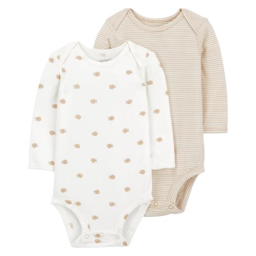 Baby 2-Pack PurelySoft Long-Sleeve Bodysuits - NB - Style,Multi