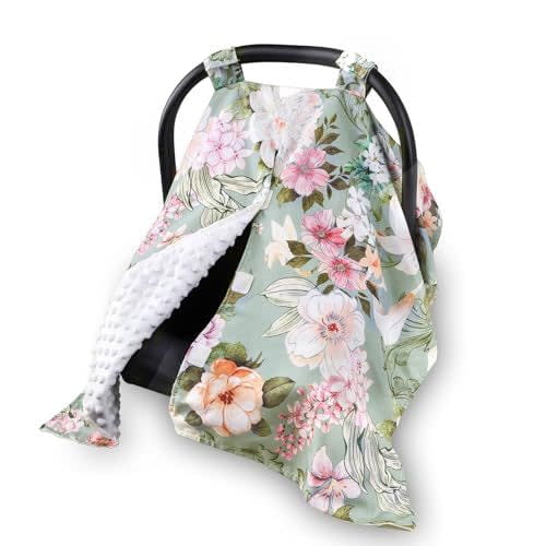 Baby Car Seat Cover - Soft, Breathable & Lightweight Large Car Seat Canopy Baby Car Seat Cover for Girls Boys, Opening Infant Car Seat Cover, , Windproof Stroller Cover for All Seasons