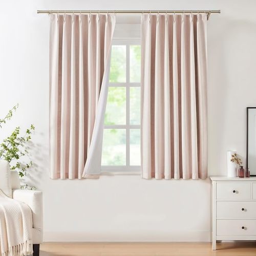 Pink Pinch Pleated Blackout Curtain Panels - 40x63”