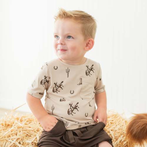 Toddler Crew Neck Tee in Classic Cowboy
