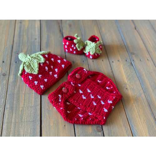 Newborn Crochet Strawberry Outfit/Strawberry/Baby Boy/Baby Girl