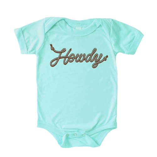 Howdy Rope Script Baby Bodysuit for Girls and Boys Trendy Vintage Country Western Outfit Chill Bodysuit Newborn