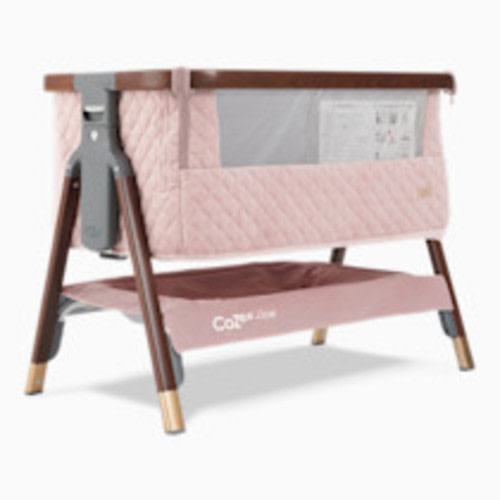 Tutti Bambini CoZee Luxe Bedside Crib - Walnut/Blush Pink