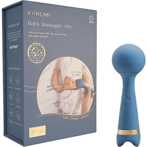 Kahlmi Baby Massager for Baby Constipation, Gas Relief, Colic Calm, and Baby Sleep Aid, Edible-Grade Silicone Baby Soother Single Unit