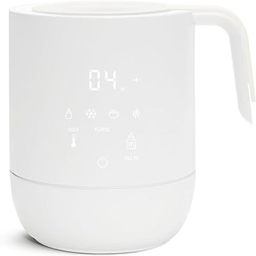 Munchkin® Precision Baby Bottle Warmer for Breastmilk, Formula, Food Jars, and Sterilizing Small Parts - Compatible with All Bottle Brands, Glass, Silicone & Plastic, Digital Display, White (Plug-in)