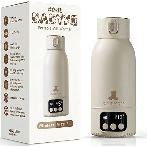 Portable Bottle Warmer 17oz – Baby Bottle Warmer for Breast Milk & Formula, Fast Heating with Smart Temperature Control, Long Battery Life, Cordless for Travel, Car & Outdoor Baby Feeding