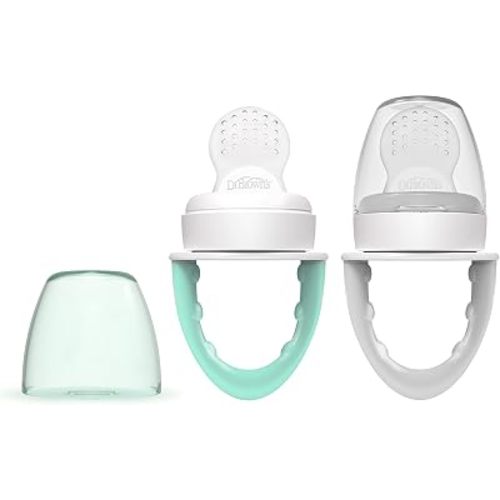 Dr. Brown's Designed to Nourish Fresh Firsts Silicone Feeder, Mint and Gray