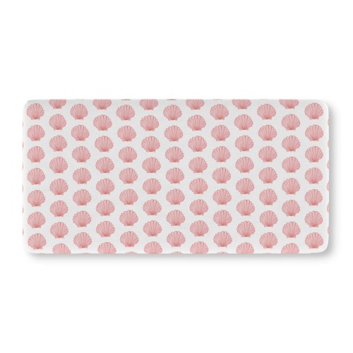 Pink Scallop Seashell Fitted Crib Sheet | Beachy Girly Coastal Baby Nursery Decor