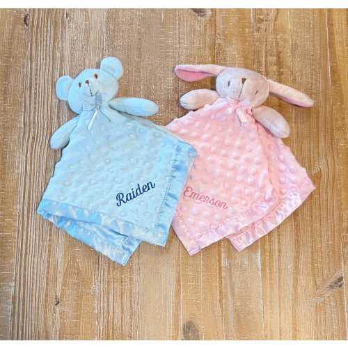 Personalized Baby Lovey: Custom Embroidered Monogram Security Blanket