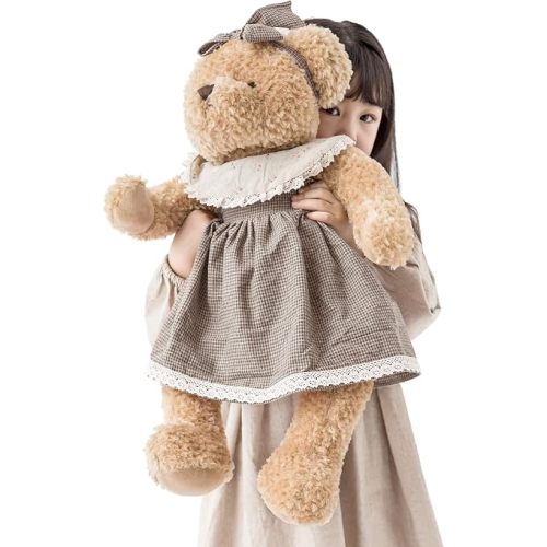 Oitscute Big Baby Teddy Bear with Cloth Cute Stuffed Animal Soft Plush Toy 25" (Black&Brown)
