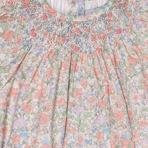 Hand-Smocked Babay Romper Delphine, Floral - Question Everything | Maisonette