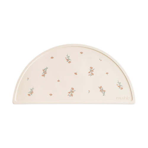 Mushie Baby Silicone Placemat - Pink Flowers