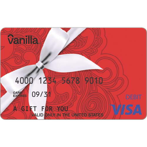 $20-$500 Vanilla® Visa® Red Swirls eGift Card (plus $6.84 Purchase Fee)