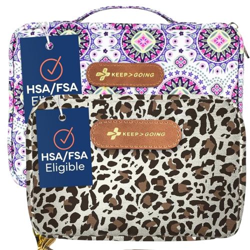 Keep Going Travel First Aid Kit Bundle of 2 Kits, First Aid Kit for Car, Home, Dorm, & Boat with Latex-Free Bandages – Travel Kit Bundle for Families