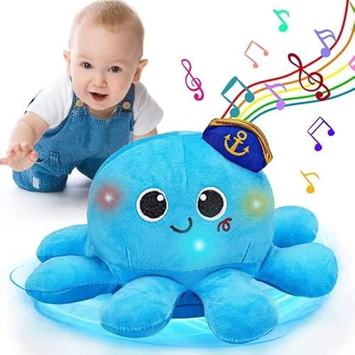 Tsomtto Baby Boy Toys Plush Octopus Crawling & Walking Musical Toy Light up Voice Control Dancing Infant Toys Boys Girls Newborn Tummy Time Toys Babies Boy Birthday Christmas First Shower Gifts