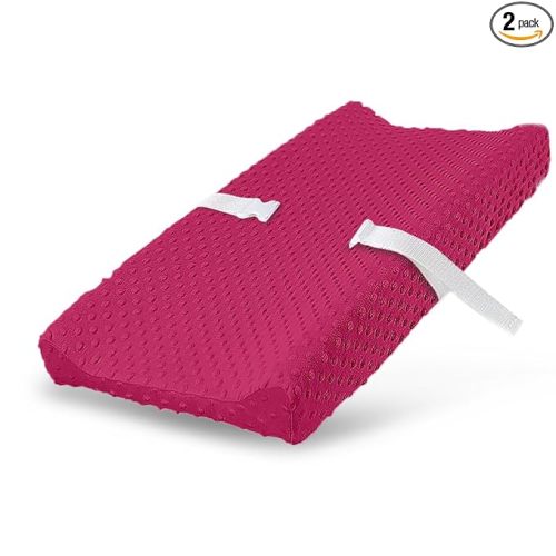 Pack of 2 Changing Pad Cover, Breathable Changing Table Cover, Ultra Soft Diaper Changing Pad Covers Sheets for Newborns Infant Babies Girls Boys (Rose Red)