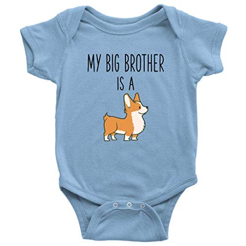 My Big Brother Is a Corgi Bodysuit - Funny Dog Lover Clothes for Baby Boy or Girl