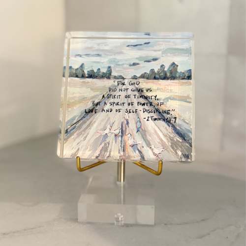 2 Timothy 1:7 Acrylic Scripture Block