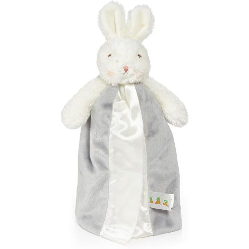 Bunnies By The Bay Bloom Bunny Bye Bye Buddy - Travel Size Baby Lovey - 11 inch Stuffed Rabbit and Baby Blanket - Super Soft Velour with Satin Lining