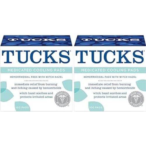 Tucks Medicated Hemorrhoid Cooling Pads. 100 Pads Each (Pack of 2)