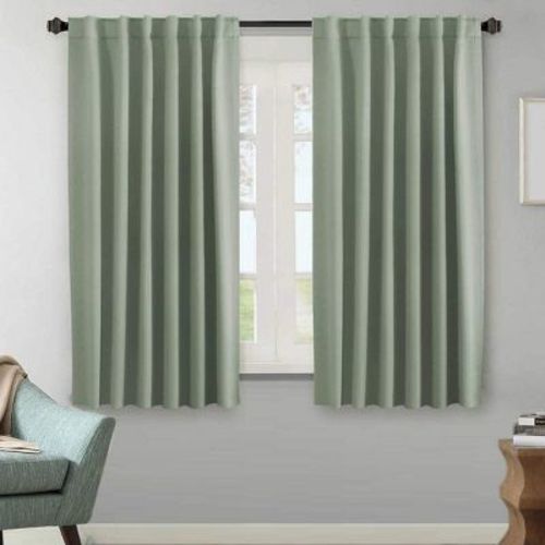 H.Versailtex Blackout Thermal Insulated Back Tab/Rod Pocket Solid Color Curtains Sage 52"W x 63"L