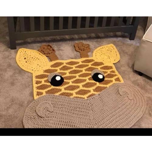 Crochet Nursery Giraffe Rug, Nursery Decor, Baby Shower Gift, Photography Prop