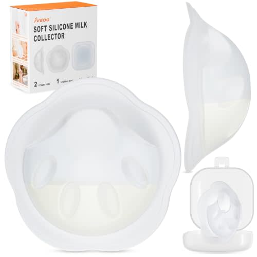 2pcs Milk Collectors for Breastfeeding Silicone Breastmilk Catcher | Silicone Milk Collection Cups Breastfeeding Essentials Leak Protection Breast Milk Storage with Shell for Nursing Moms