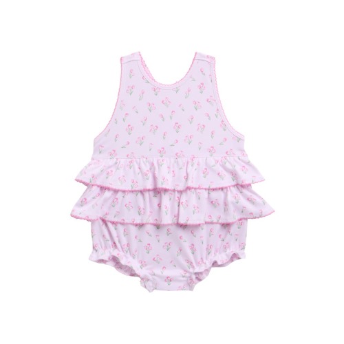 Print Pima Cotton Bubble Romper