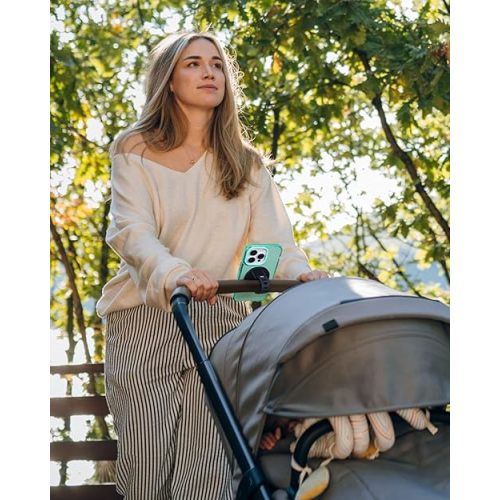Magnetic Phone Holder for Stroller, Shopping Cart & Golf Push Cart | Handlebar Phone Mount for MagSafe | Strap with Strong Magnet for Mag Safe | Stroller Accessories for Uppababy, Nuna, Bugaboo...