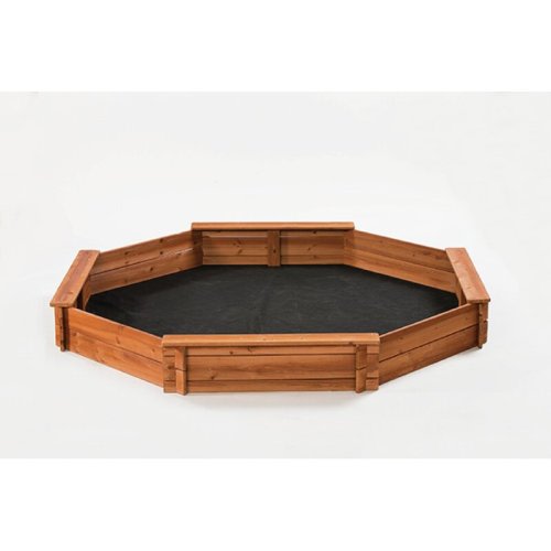 Creative Cedar Designs 75" x 72" x 9" Solid Wood Octagon Sandbox with Cover & Reviews | Wayfair
