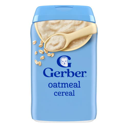 Gerber Baby Oatmeal Cereal, Stage 1 Infant Food with 8g Whole Grains, 8 oz
