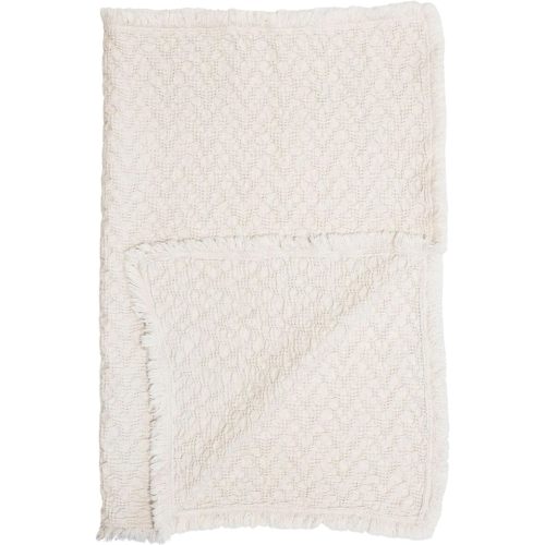Crane Baby Oatmeal Boho Knit Blanket, Soft Cotton Nursery and Stroller Blanket, 100% Cotton, 30" x 40"