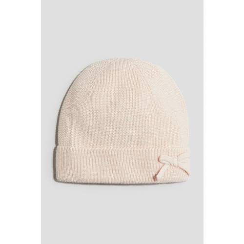 BOW-DETAIL COTTON BEANIE