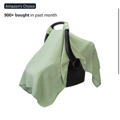 Amazon.com: Comfy Cubs Baby Car Seat Cover - Muslin Cotton Baby Seat Cover Sage | Soft, Breathable and Lightweight Muslin Cotton Infant Car Seat Cover for Sun & Bug Protection - Large Size Car Seat Canopy
