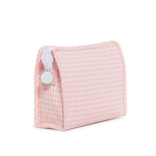 Medium Roadie Zip Pouch, Gingham Taffy