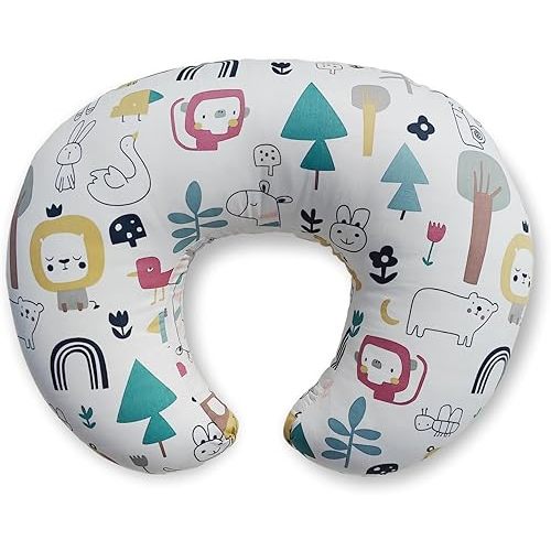 Nursing Pillow, Ergonomic Breastfeeding Pillow for Easier Breast Feeding and Bottle Feeding, Baby Feeding Pillow with Machine Washable Cotton Cover (Cartoon)