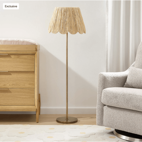 Greta Scalloped Raffia Floor Lamp