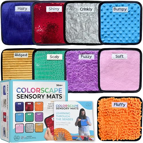 9 Labeled Sensory Mats w/Lesson Plans | Sensory Toys for Kids with Autism | Mats for Autistic Children | Occupational Therapy Toys | Sensory Wall for Autism Classroom Must Haves