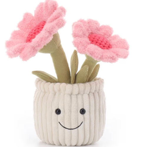 Apricot Lamb Soft Sunflower Plant Plush Toy, Stuffed Pink Flower for Kids, Soft Cute Plush Toys for Baby Girl and Boy, Fluffy Potted Sunflower