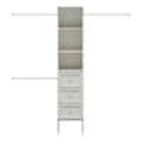 StyleWell Westport 17 in. W x 83.25 in. H White Laminate Board Traditional Closet System Tower w/3-Drawers and Satin Nickle Knobs 1411015HD