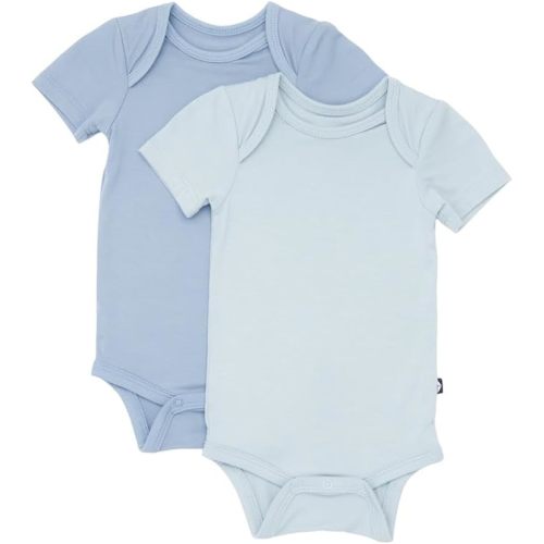 KYTE BABY Unisex Bodysuits, 2-Pack Short Sleeve Baby Bodysuits, 97% Rayon made from Bamboo, 3% Spandex