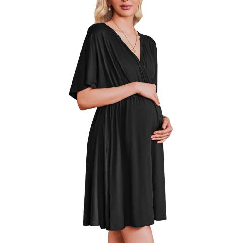 Ekouaer Labor and Delivery Gown for Hospital Maternity Nursing Dress Nightgown Pajamas for Breastfeeding