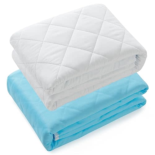 44"x52" Washable Waterproof Bed Pads, 2 Pack, Incontinence Bed Pads | KANECH Mattress Protector, Washable Pee Pads for Adults, Kids, Elderly and Dogs, Hold 10 Cups, Non-Slip & Silent