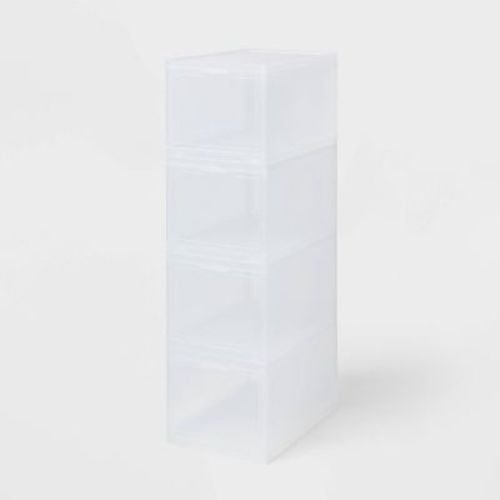 Stackable Small Bin Front Opening Clear - Brightroom™: Transparent Utility Storage, Stackable, BPA-Free, 12 Volume Capacity