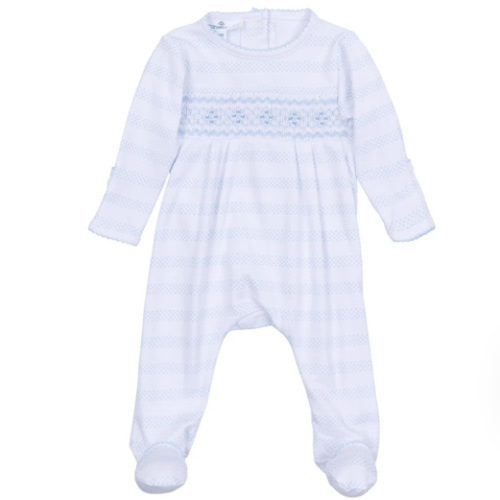 Baby of Mine Smocked Footie - Light Blue