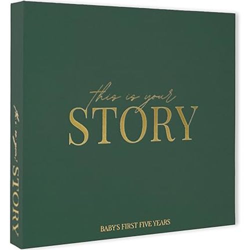 Baby Memory Book & Baby Keepsake Book to Record Baby's Milestones and Photos for Newborn Girl or Newborn Boy, Gender Neutral, Scrapbook Album, First 5 Year Journal Includes Stickers & Keepsake Box