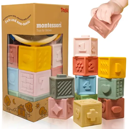 Amazon.com: Montessori Toys for Baby| Food Grade Silicone Baby Toys 6-12 Months, Stocking Stuffers Easter Egg Fillers for Baby | Travel Toys for Babies, Fine Motor Skills Toys for Babies : Toys & Games